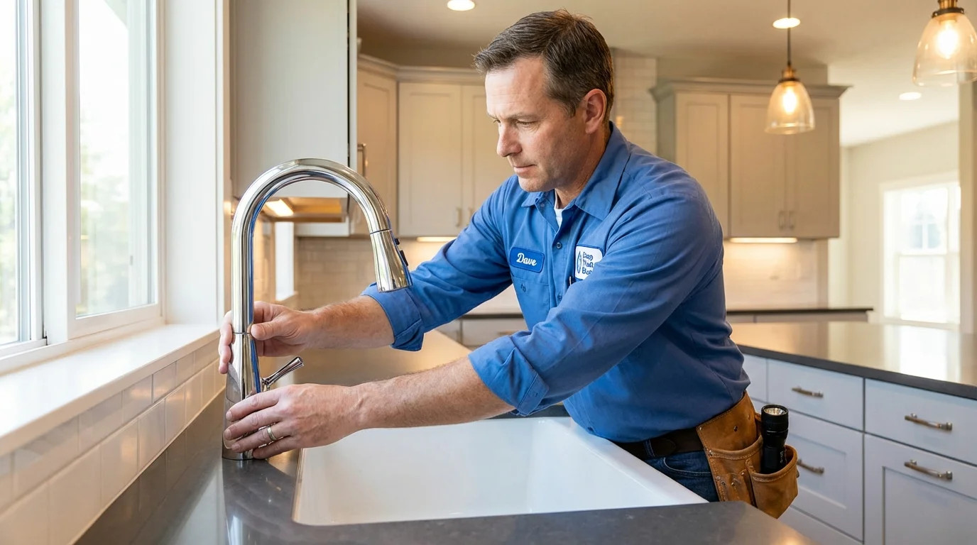Kitchen faucet installation by Johns Plumbing LLC in Sunbury